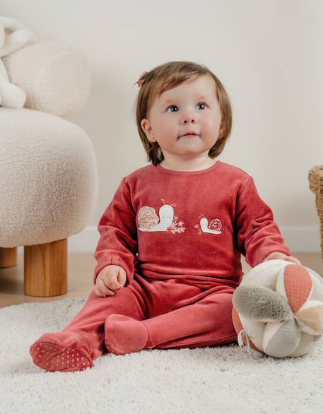 Lot de 2 pyjamas bébé en velours doux Rose 2 - vertbaudet enfant 