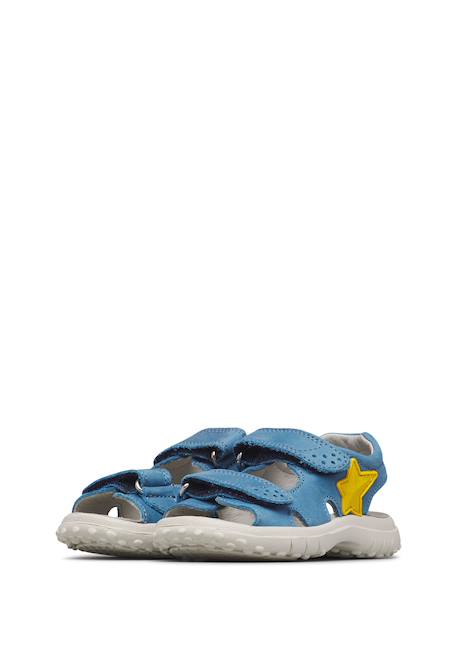 Sandales en cuir avec étoile dock Beige-+Bleu-jaune+Céleste-orange+Marine- 10 - vertbaudet enfant 