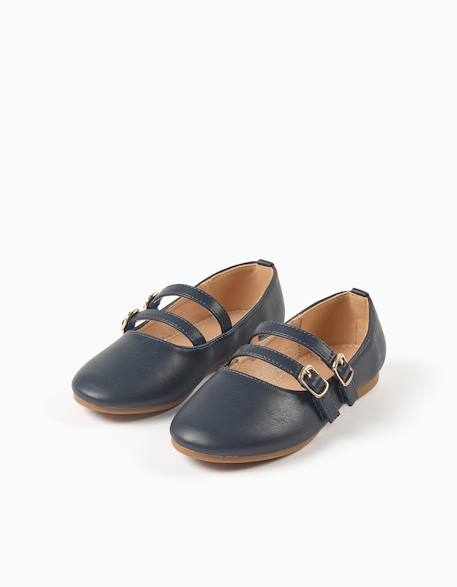 Ballerines à brides avec boucle décorative Bleu foncé 2 - vertbaudet enfant 