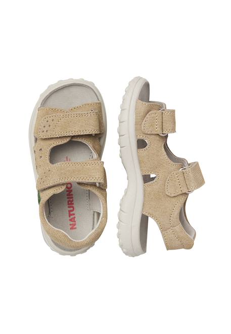 Sandales en cuir avec étoile dock Beige-+Bleu-jaune+Céleste-orange 4 - vertbaudet enfant 