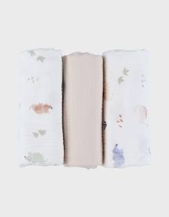 -Lot de 3 langes 70* mousseline de coton bio