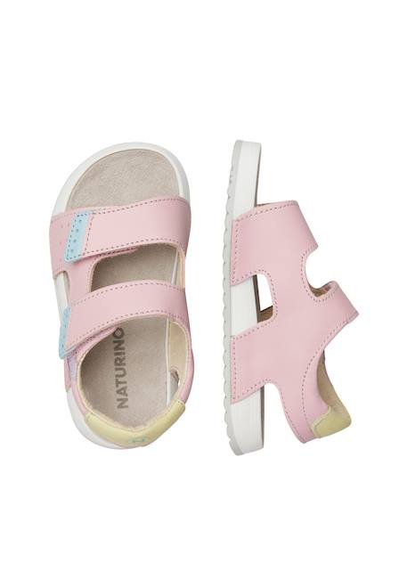 Sandales en cuir jompo. Beige-+Rose-lilas 9 - vertbaudet enfant 