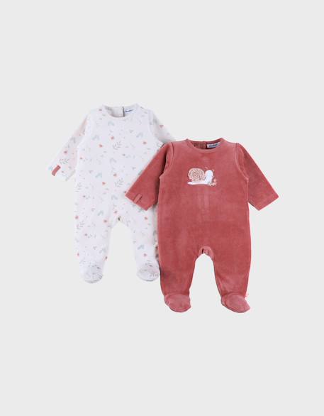 Bébé-Lot de 2 pyjamas bébé en velours doux