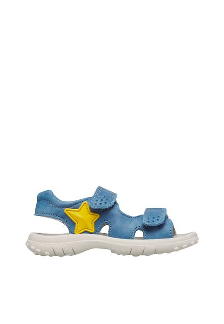 Sandales en cuir avec étoile dock Beige-+Bleu-jaune+Céleste-orange 6 - vertbaudet enfant 