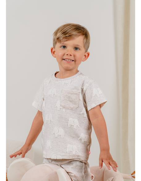 Pyjama bébé coton jacquard Beige 4 - vertbaudet enfant 
