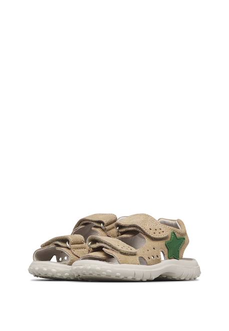 Sandales en cuir avec étoile dock Beige-+Bleu-jaune+Céleste-orange+Marine- 5 - vertbaudet enfant 