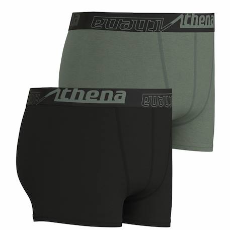 Lot de 2 boxers  ecopack Noir-bleu paon+Noir-kaki 6 - vertbaudet enfant 