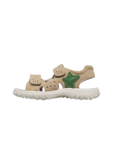 Sandales en cuir avec étoile dock Beige-+Bleu-jaune+Céleste-orange 3 - vertbaudet enfant 