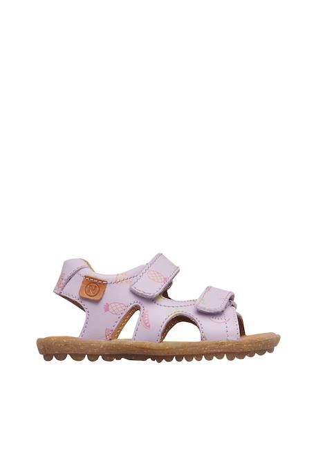 Sandales en cuir avec imprimé fruits sky Lilas- 1 - vertbaudet enfant 