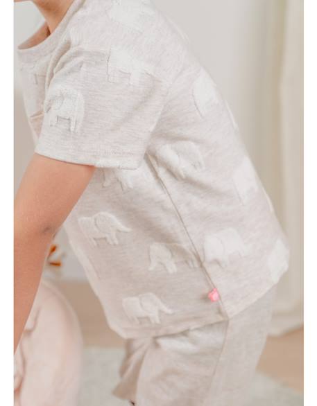 Pyjama bébé coton jacquard Beige 3 - vertbaudet enfant 