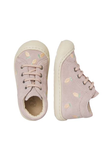 Chaussures premiers pas en suède cocoon embr.lemonsoda Rose poudré- 4 - vertbaudet enfant 