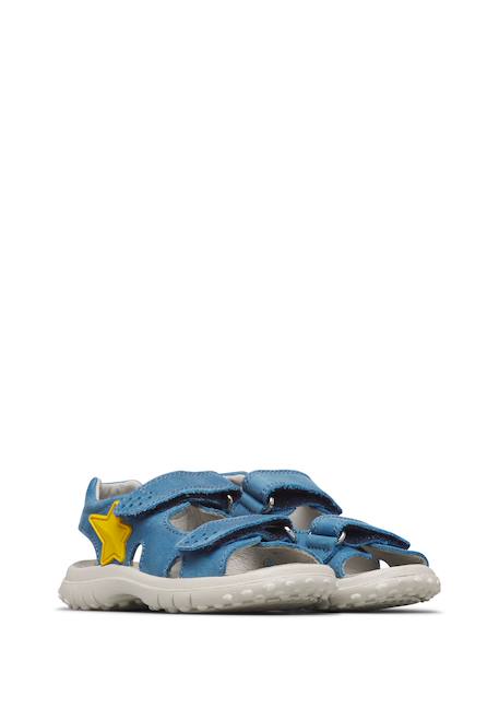 Sandales en cuir avec étoile dock Beige-+Bleu-jaune+Céleste-orange+Marine- 7 - vertbaudet enfant 