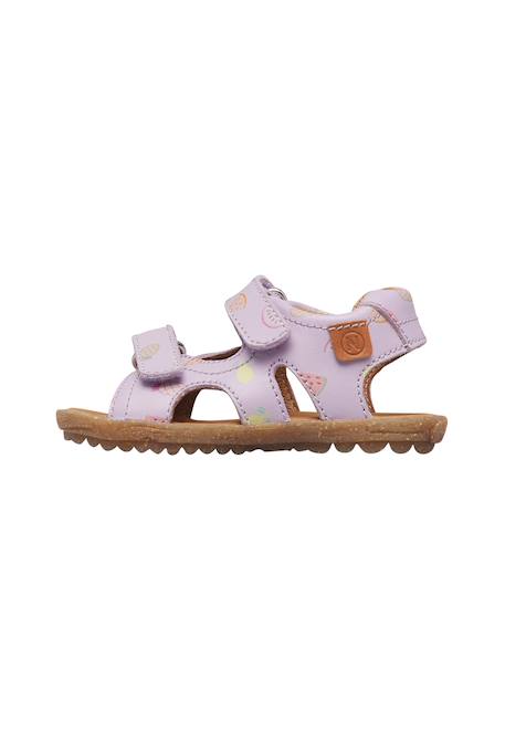 Sandales en cuir avec imprimé fruits sky Lilas- 3 - vertbaudet enfant 