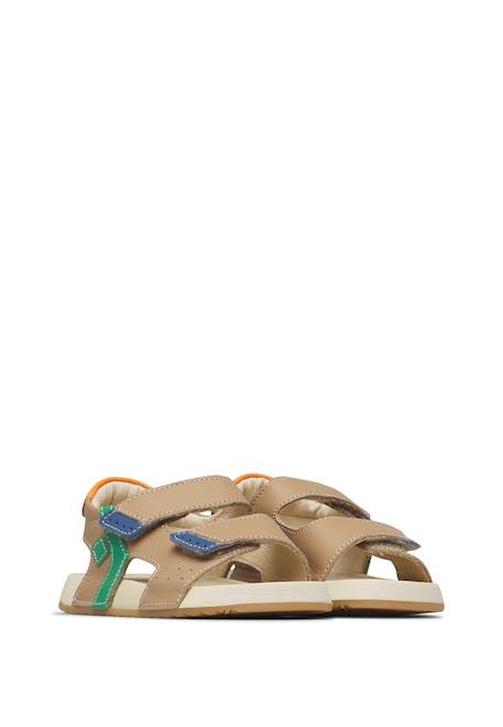 Sandales en cuir jompo. Beige-+Rose-lilas 2 - vertbaudet enfant 