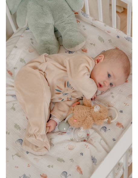 Couverture bébé 75* mousseline de coton bio Ecru 3 - vertbaudet enfant 
