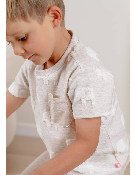 Pyjama bébé coton jacquard Beige 2 - vertbaudet enfant 