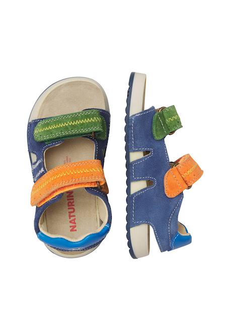 Sandales en suède et cuir sihur. Beige-+Marine-orange 9 - vertbaudet enfant 