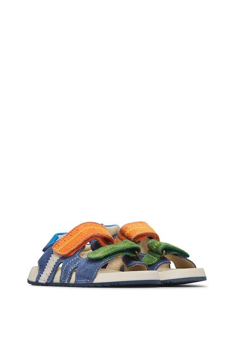Sandales en suède et cuir sihur. Beige-+Marine-orange 7 - vertbaudet enfant 