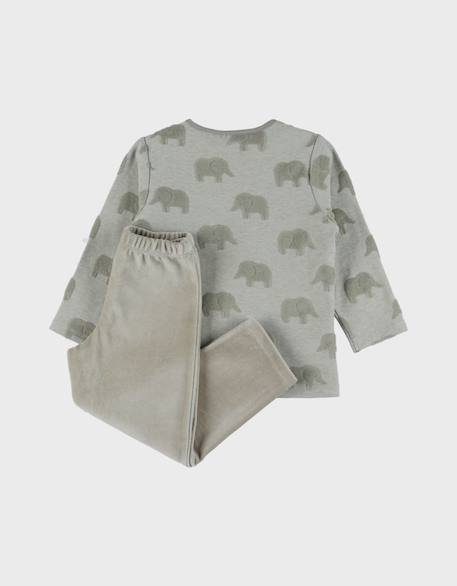 Pyjama bébé coton jacquard Vert 4 - vertbaudet enfant 