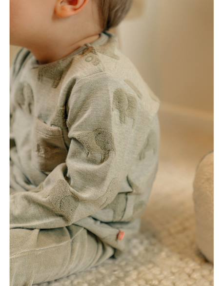 Pyjama bébé coton jacquard Vert 3 - vertbaudet enfant 