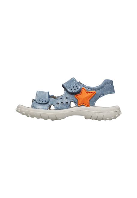 Sandales en cuir avec étoile dock Beige-+Bleu-jaune+Céleste-orange+Marine- 13 - vertbaudet enfant 
