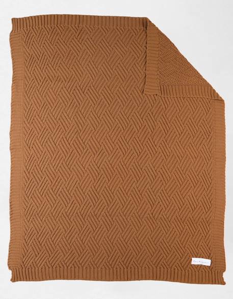 Couverture en tricot bio Bleu+Marron+Rose 7 - vertbaudet enfant 