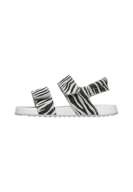 Sandales en cuir avec imprimé animalier salny. Blanc-noir 3 - vertbaudet enfant 