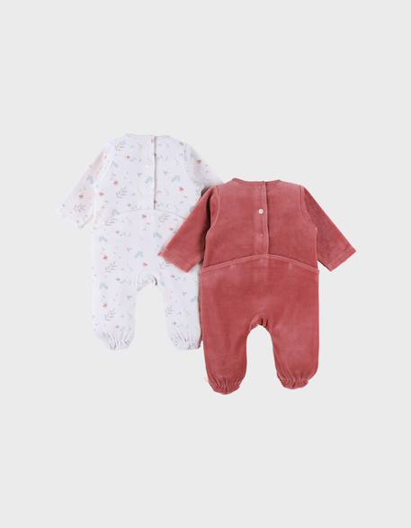 Lot de 2 pyjamas bébé en velours doux Rose 6 - vertbaudet enfant 