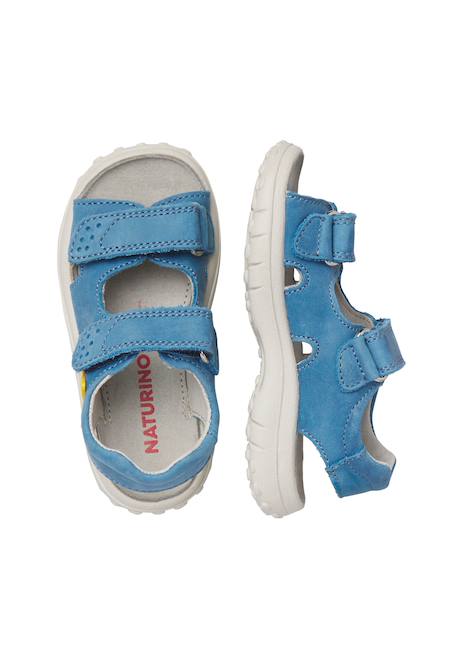 Sandales en cuir avec étoile dock Beige-+Bleu-jaune+Céleste-orange+Marine- 9 - vertbaudet enfant 