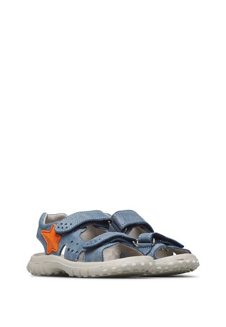 Sandales en cuir avec étoile dock Beige-+Bleu-jaune+Céleste-orange 12 - vertbaudet enfant 
