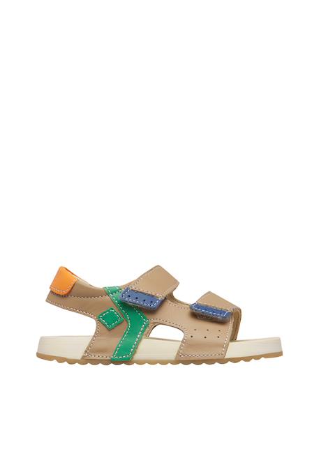 Sandales en cuir jompo. Beige-+Rose-lilas 1 - vertbaudet enfant 
