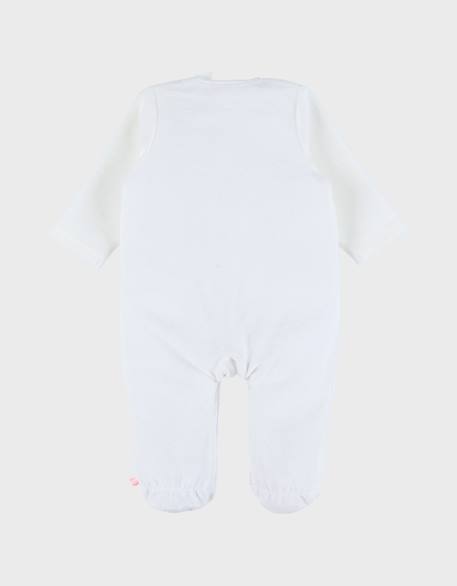 Pyjama bébé velours brodé Ecru 4 - vertbaudet enfant 