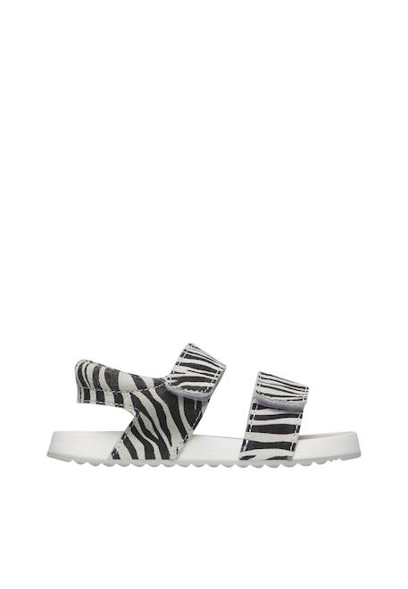 Sandales en cuir avec imprimé animalier salny. Blanc-noir 1 - vertbaudet enfant 