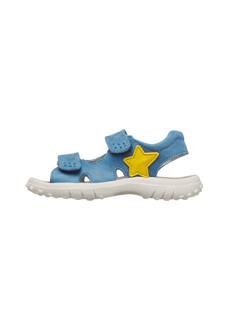 Sandales en cuir avec étoile dock Beige-+Bleu-jaune+Céleste-orange 8 - vertbaudet enfant 