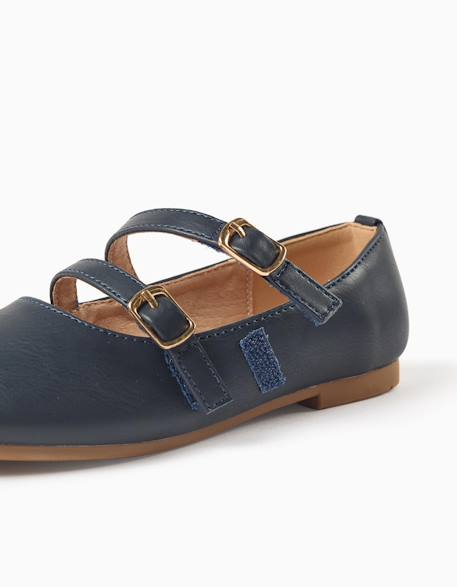 Ballerines à brides avec boucle décorative Bleu foncé 4 - vertbaudet enfant 