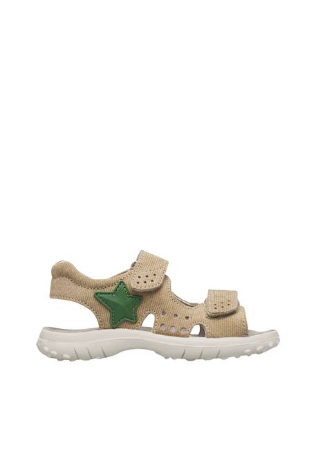 Sandales en cuir avec étoile dock Beige-+Bleu-jaune+Céleste-orange 1 - vertbaudet enfant 