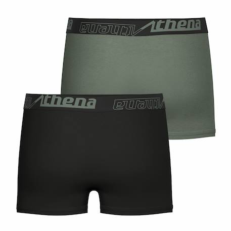 Lot de 2 boxers  ecopack Noir-bleu paon+Noir-kaki 7 - vertbaudet enfant 