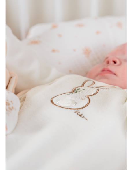 Pyjama bébé velours brodé Ecru 3 - vertbaudet enfant 