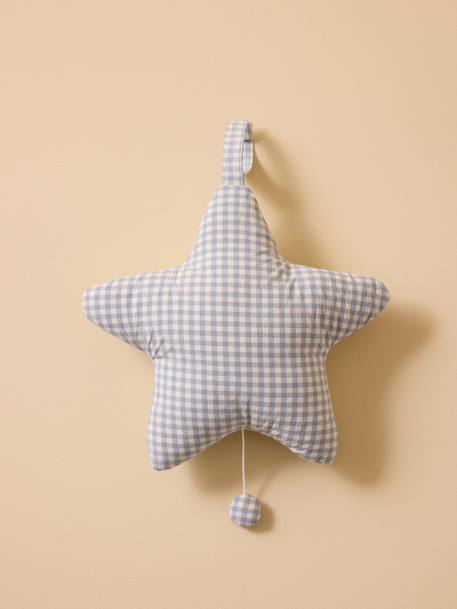 Étoile musicale en gaze de coton Beige clair imprime+Imprimé  hirondelles+Vichy vert 5 - vertbaudet enfant 
