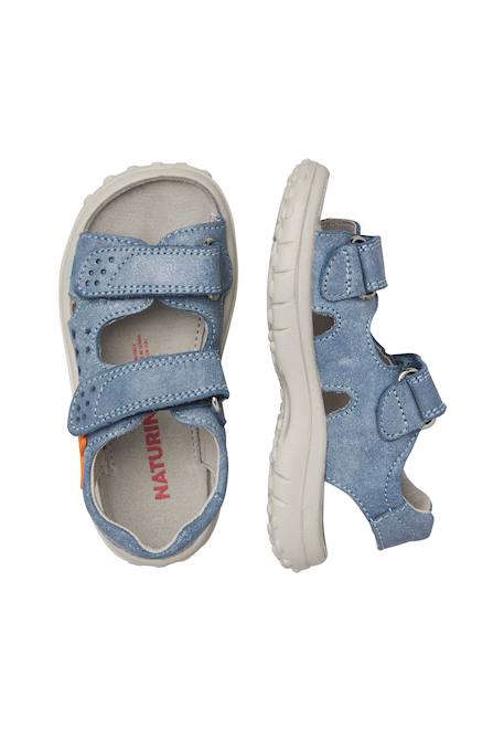 Sandales en cuir avec étoile dock Beige-+Bleu-jaune+Céleste-orange+Marine- 14 - vertbaudet enfant 
