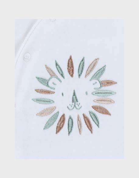 Pyjama bébé velours brodé Blanc 3 - vertbaudet enfant 