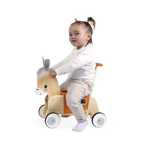 Porteur en bois âne avec boîte à formes Orange 2 - vertbaudet enfant 