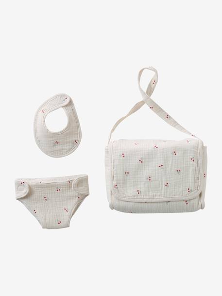 Sac à langer poupon personnalisable + couche + bavoir CHERRY+Sherpa 2 - vertbaudet enfant 