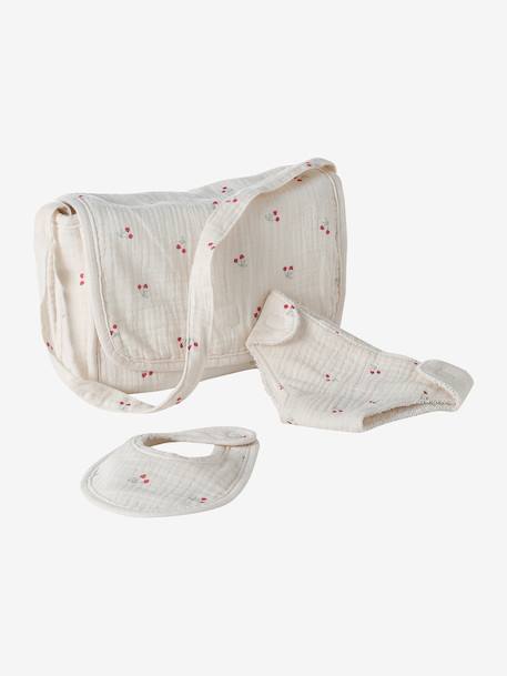 Sac à langer poupon personnalisable + couche + bavoir CHERRY+Sherpa 4 - vertbaudet enfant 
