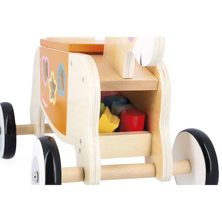 Porteur en bois âne avec boîte à formes Orange 5 - vertbaudet enfant 