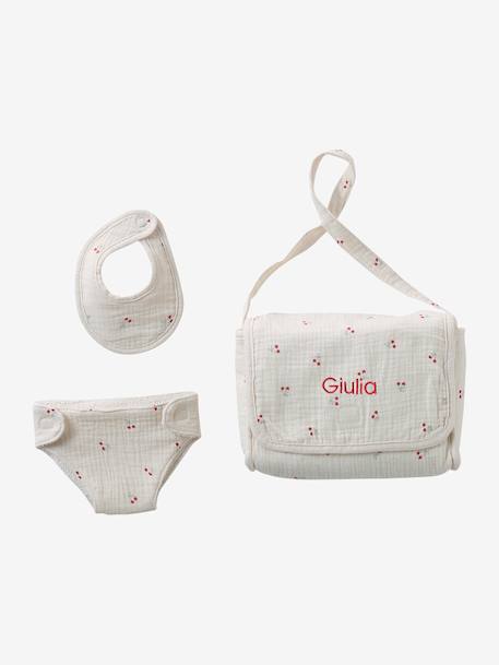 Sac à langer poupon personnalisable + couche + bavoir CHERRY+Sherpa 6 - vertbaudet enfant 