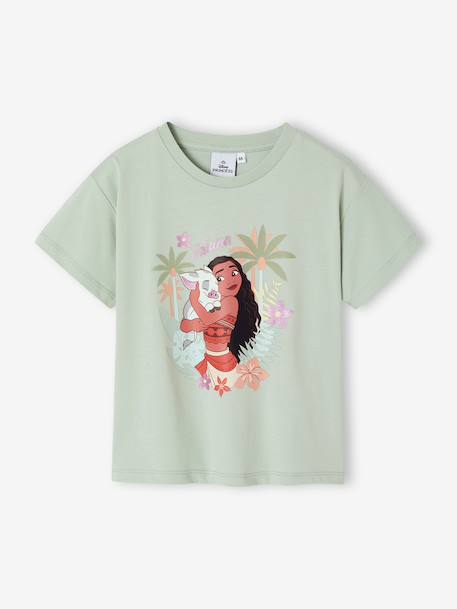 T-shirt manches courtes fille Vaiana vert d'eau 1 - vertbaudet enfant 