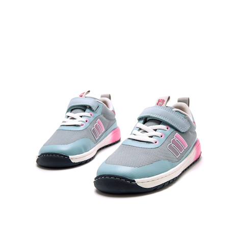 Sneakers filles textile lacets- fermeture adhésive barefoot Blue clair+Pink+Rose+Vert menthe 6 - vertbaudet enfant 