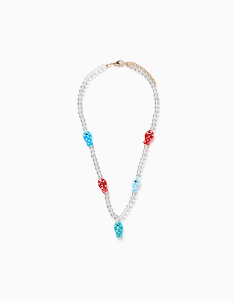 Fille-Accessoires-Collier avec perles et pendentif en forme de poisson
