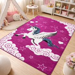 Linge de maison et décoration-Décoration-Tapis-Tapis enfant tissé lyn8 licorne a